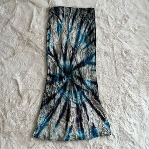 Free People FP size xs blue tie dye midi velvet hippy skirt